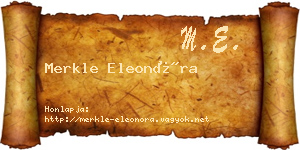 Merkle Eleonóra névjegykártya